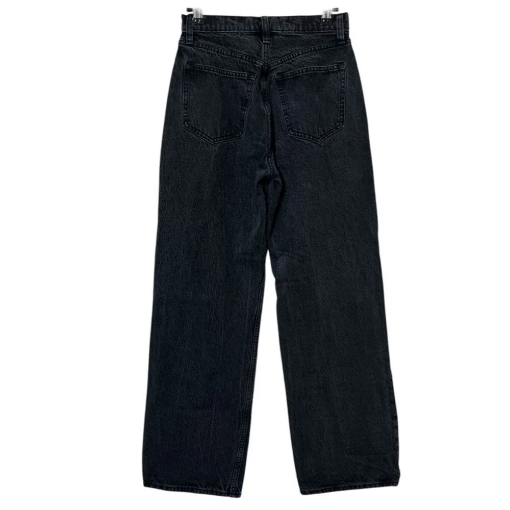 Abercrombie & Fitch The Loose High Rise Women's 24 Black Relaxed Wide Denin Jean - Picture 4 of 10